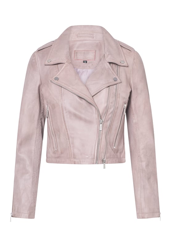 Biker jacket from Bolongaro Trevor in soft real leather. This classic biker features a notch lapel, asymmetric front, double front zip fastening, epaulettes, zip pockets and cuffs. This jacket is part of Bolongaro Trevor Red Label collection, where all styles undergo a unique and considered tumbling and distressing process to create a more authentic and vintage inspired piece. This jacket has all the quintessential markers of a great leather jacket.
Our model is 170 cm tall and is wearing size S