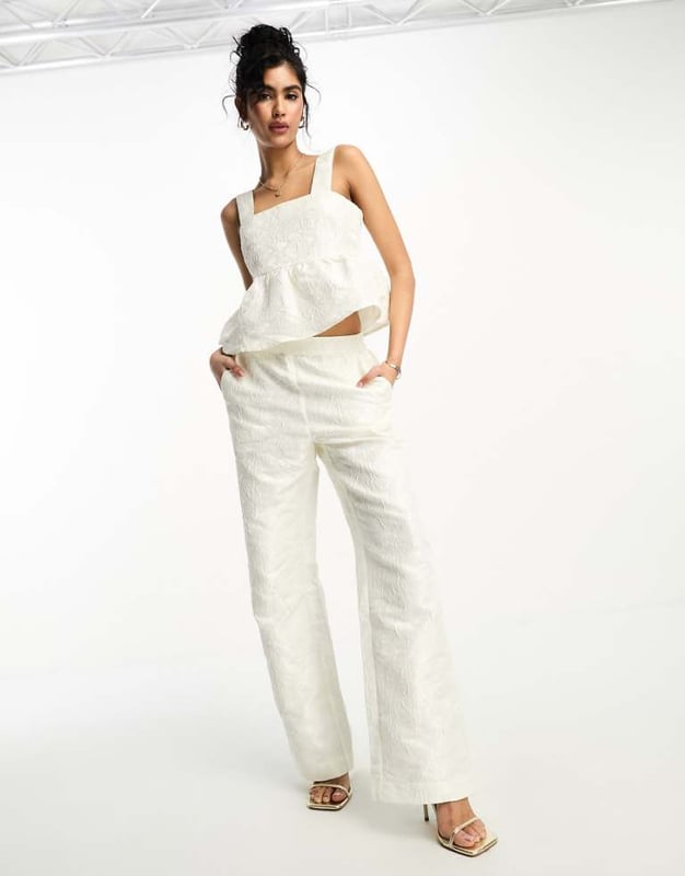 Trousers & Leggings by Y.A.S Part of a co-ord set Top sold separately High rise Stretch-back waistband Side pockets Straight fitSold By: Asos