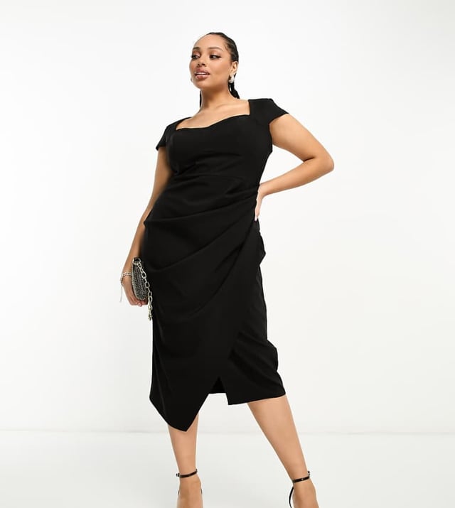 Dresses by ASOS Curve All other dresses can go home Sweetheart neck Cap sleeves Zip-back fastening Slim fitSold By: Asos