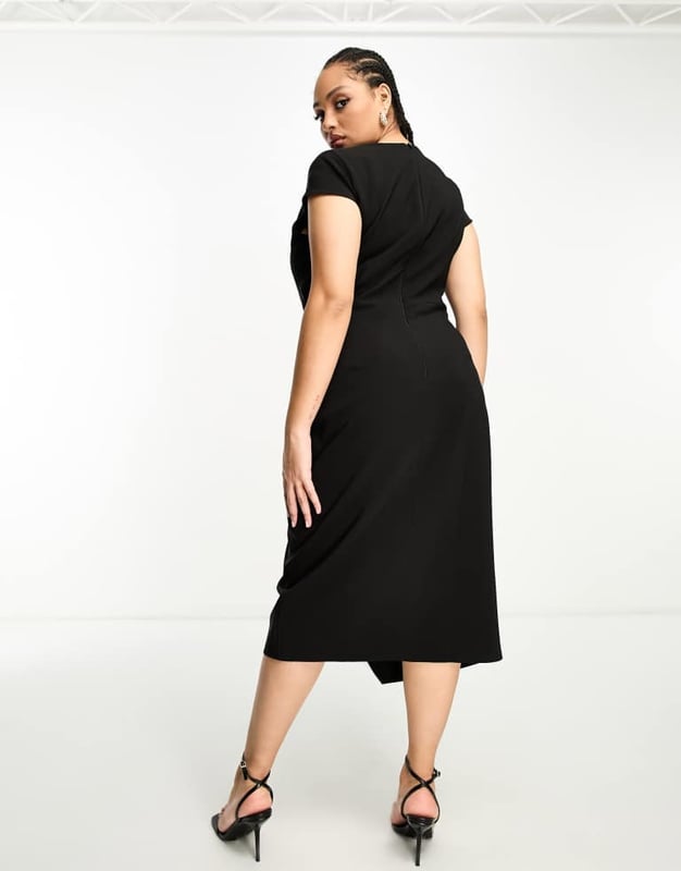 Dresses by ASOS Curve All other dresses can go home Sweetheart neck Cap sleeves Zip-back fastening Slim fitSold By: Asos