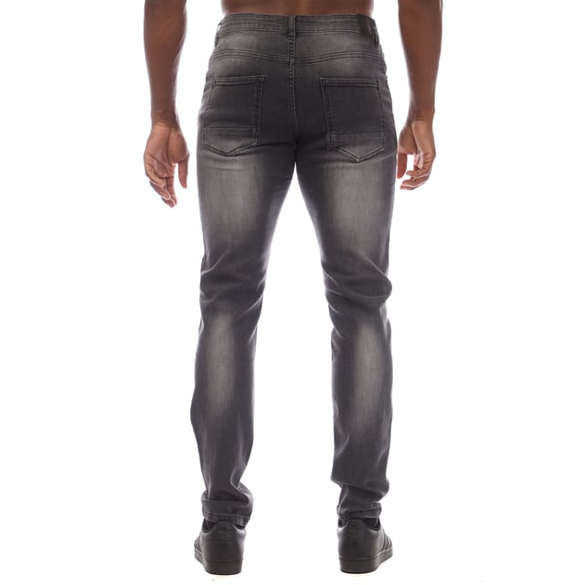 Mens Bench Duddley Slim Jeans in grey.- Zip fly and button fastening.- 5 pocket design.- Stylish rips and distressed detailing.- Stretch fabric.- Slim fit.- 98% Cotton  2% Elastane.- Ref: BN2B122965BGY