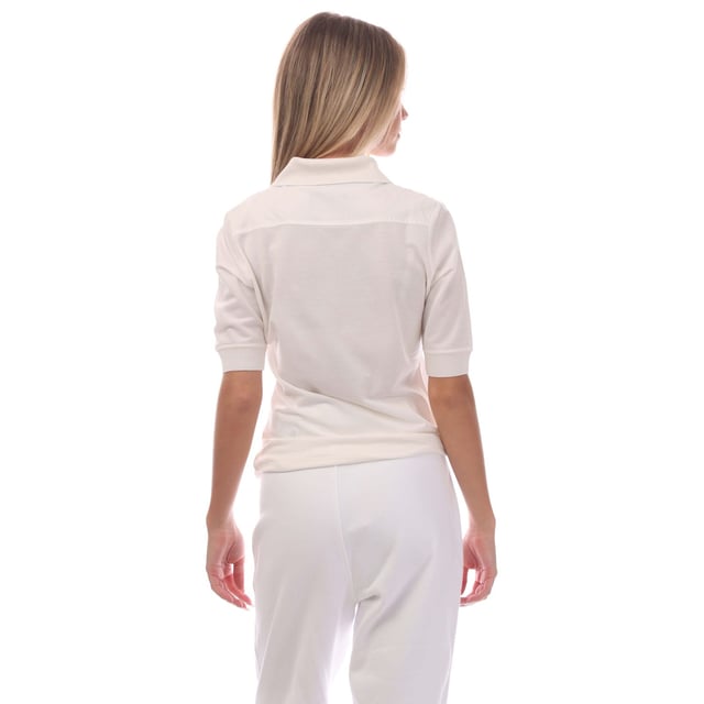 linked on rib trims at sleeves hem -- shiny details at polo collar  inside placket and sleeves hem -- woven silk at inside yoke