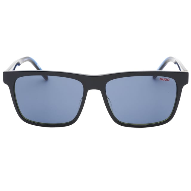 Hugo Boss Blue Sunglasses, Lens Width = 55mm, Nose Bridge Width =15mm, Arm Length = 145mm, Sunglasses, Sunglasses Case, Cleaning Cloth and Care Instructions all Included, 100% Protection Against UVA & UVB Sunlight and Conform to British Standard EN 1836:2005, Blue Sunglasses, 100% Plastic