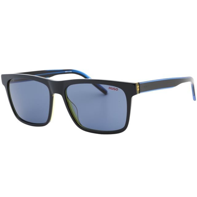 Hugo Boss Blue Sunglasses, Lens Width = 55mm, Nose Bridge Width =15mm, Arm Length = 145mm, Sunglasses, Sunglasses Case, Cleaning Cloth and Care Instructions all Included, 100% Protection Against UVA & UVB Sunlight and Conform to British Standard EN 1836:2005, Blue Sunglasses, 100% Plastic
