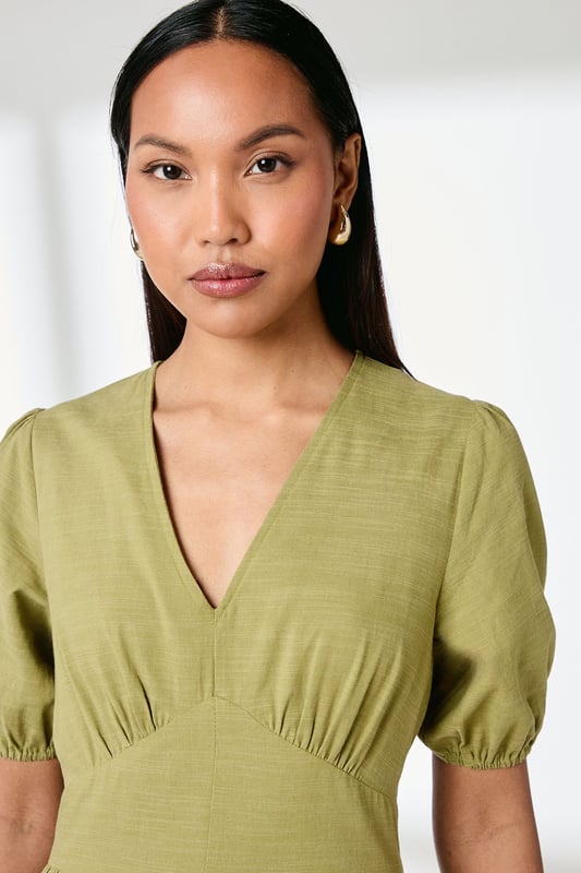 green emerald velvet dress Principles Womens/Ladies Bouclé Button Detail Shift Dress (14 US) (Green)  at Amazon Women's Clothing store