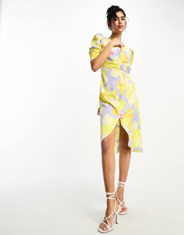 Dresses by Vila Best dressed: secured V-neck Ruched front Puff sleeves Regular fitSold By: Asos