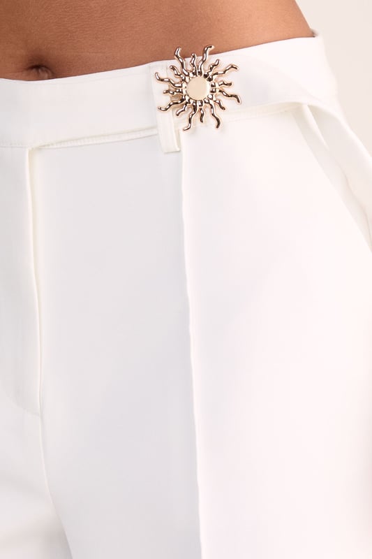 Sun Trim Belted Tailored Trousers