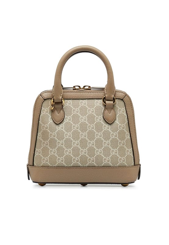 The Horsebit 1955 satchel features a coated canvas body with leather trim rolled leather handles a zip-around closure and interior zip and slip pockets.Brand: GucciCondition: Pre-lovedType: SatchelRating: B+Main Material: FabricDimensions (LxWxD): 17.5x20x7Handle Drop: 8.5Comments: Exterior Back Out Of Shape. Exterior Bottom Out Of Shape. Exterior Corners Worn. Exterior Front Discolored Out Of Shape. Exterior Front stained with Other. Exterior Handle Discolored Out Of Shape Scratched Worn. Interior Pocket stained with Pen Mark Other. Interior Lining Worn. Interior Lining stained with Other. Practical Attachment Scratched. Exterior Side Out Of Shape. Exterior Top Out Of Shape Scratched. Zipper Scratched.