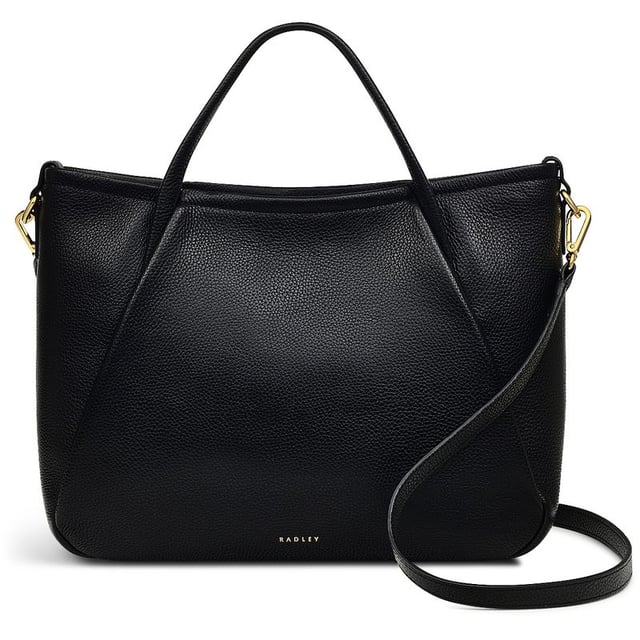 Bolso tote Radley Eastney Street negro para mujer, fabricado en piel. Incluye: cierre de cremallera superior, herrajes dorados, correa de hombro ajustable, etiqueta colgante y medidas: 23 cm de alto x 32 cm de ancho x 10 cm de profundidad.