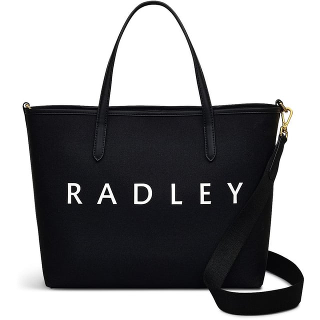 Bolso tote negro Radley Southwell Gardens para mujer, confeccionado en algodón. Incluye cierre de seguridad, correa de hombro ajustable, logo Radley, cremallera interior y medidas: 25 cm de alto x 33 cm de ancho x 10 cm de profundidad.