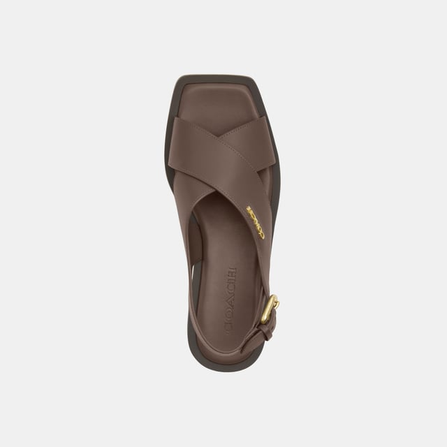 Coach Link Criss Cross Leather Sandal