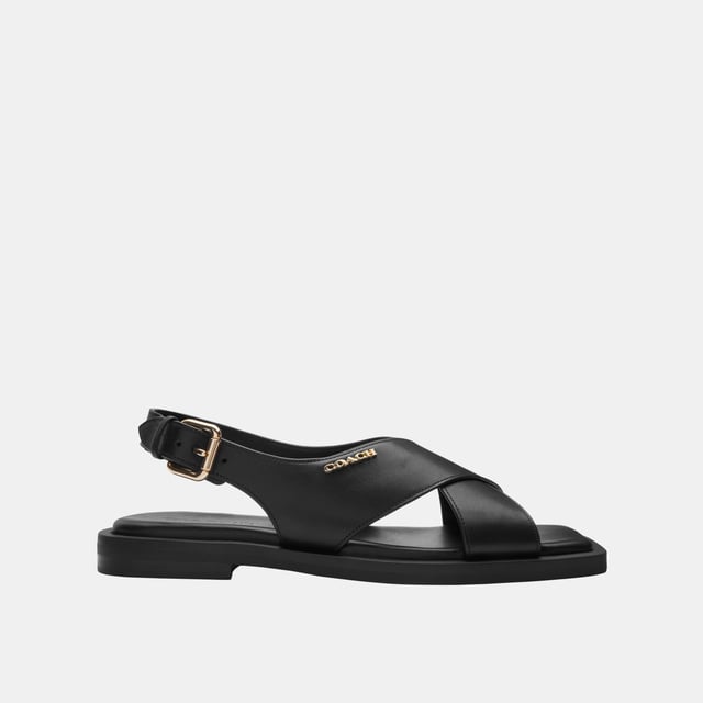 Coach Link Criss Cross Leather Sandal