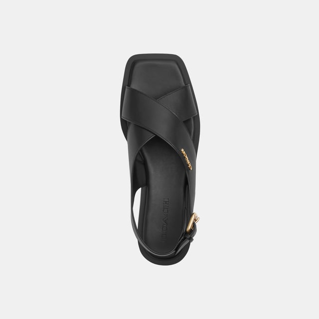 Coach Link Criss Cross Leather Sandal