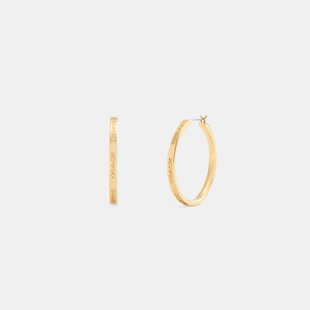 Coach Medium Hoop Earrings,  Length: 3.50 cm,  Height: 1.00 cm