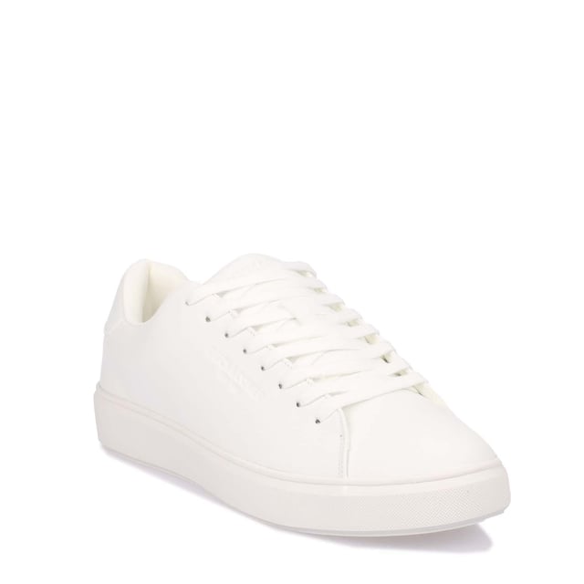 Duck and Cover Kremes Trainers in white.- PU leather upper.- Lace up fastening.- Thick flat laces.- Branded tongue label.- Embossed side branding.- Durable sole.- Ref: DC2V124729WHT