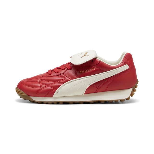 PRODUCT STORY: The newest FENTY x PUMA Avanti by Rihanna is reinvented with premium leather, touches of gold, and retro gum soles. Inspired by football legends, this Avanti is worn by Romeo Beckham and many others in the latest FENTY x PUMA campaign. DETAILS: Oil-treated leather on upper, which wears over time; Lace closure; Foam wedge midsole; Dark gum outsole; FENTY x PUMA co-branding details.