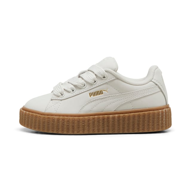 PRODUCT STORY: Rihanna and PUMA get down to earth with the Creeper Phatty Earth Tone. Made with luxe, high-quality nubuck, the new FENTY x PUMA Creeper Phatty stands out while blending in with soft, natural colors. Touches of gold and the classic Creeper sole elevate this new drop from Rihanna.DETAILS: Leather upper; Lace closure; Ribbed gum midsole; Gum outsole; PUMA Kids: Recommended for young kids between 4 and 8 years.