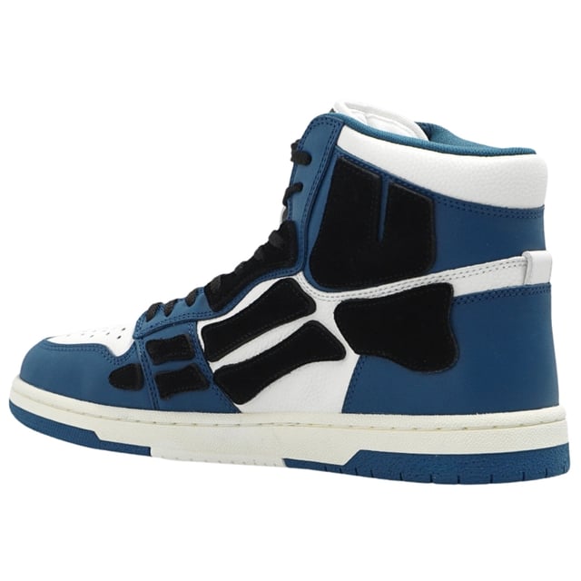 Amiri High Top Trainers, Leather Upper, Amiri Sneakers, Lace Fasten, Rubber Sole, 100% Leather, Navy / White Style