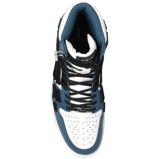 Amiri High Top Trainers, Leather Upper, Amiri Sneakers, Lace Fasten, Rubber Sole, 100% Leather, Navy / White Style