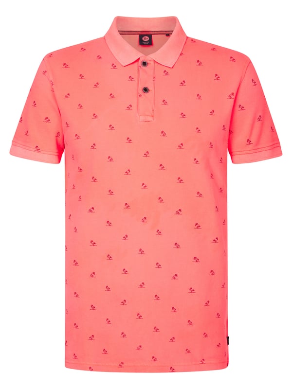 All-over print polo met openstaande kraag en knoopsluiting. Gemaakt van 95% organisch katoen en 5% elastaan. Verkrijgbaar in verschillende kleuren. Twijfel je tussen twee maten? Kies dan de grootste maat. Polo met korte mouwenAll-over printOpenstaande kraagKnoopsluiting95% organisch katoen en 5% elastaan