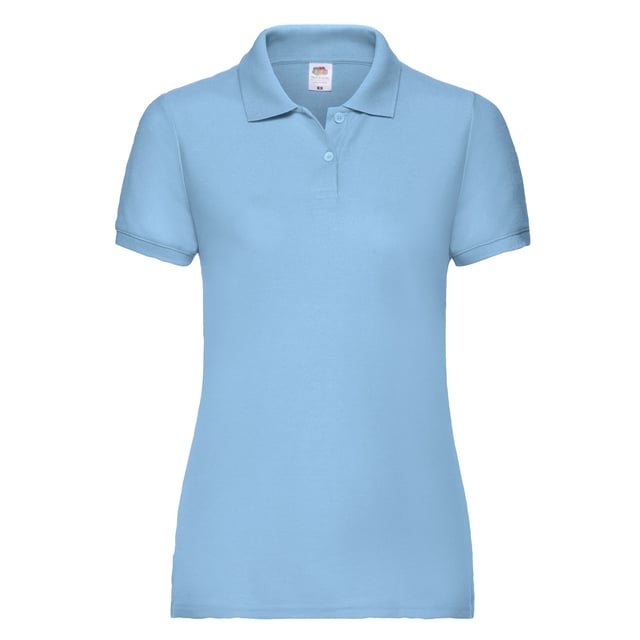 65% Polyester, 35% Baumwolle. Design: Unifarben. Knopfverschluss. Knopfleiste mit zwei Knöpfen, Auschneidbares Etikett, Pflegeleicht, Selbstgefärbte Knöpfe, Geformte Seitennähte. Passform: Weibliche Passform. GSM (Gramm pro Quadratmeter): 180. Nachhaltigkeit: Amfori-Freigabe, Better Cotton Initiative, BSCI, Verein für faire Arbeit, Hergestellt ohne Kinder- oder Zwangsarbeit, Oeko-Tex Standard 100 zertifiziert, WRAP Zertifikat. Mit Bündchen, Kurzärmlig. Schaftrand zum Umklappen. XS: 76,2 cm. S: 81,28 cm. M: 86,36 cm. L: 90,17 cm. XL: 96,52 cm. XXL: 102 cm.
