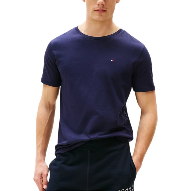 A classic tee crafted from pure cotton, this style sports a crew neckline, short sleeves and Tommy Hilfiger's iconic flag logo embroidered to the chest.

Tommy Hilfiger Essential Mens Basic T-Shirt
Style Name: 78JA560
Made in India
100% Cotton
Crew neck
Short Sleeve
Embroidered flag logo at the chest
Slim fit
Summer Tees
Logo with Details Print on front
Machine Wash (Please see the washing Instruction)
S - XL