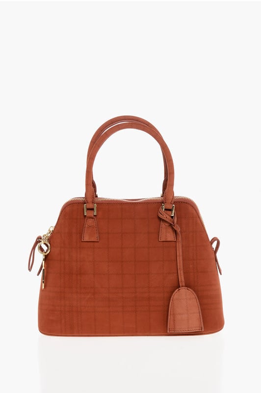Lente-Zomer, Rood, Ritssluiting, Binnenzak, Verstelbare schouderband, Afneembare schouderband, Leer, Schoudertas, Gemaakt in Italië, Suède, LxHxB: 23x23x11cm