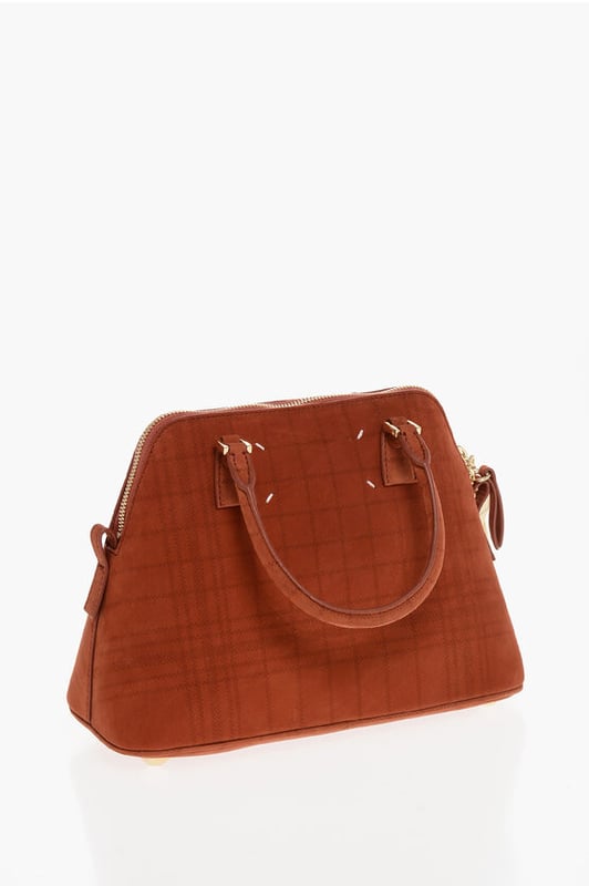 Lente-Zomer, Rood, Ritssluiting, Binnenzak, Verstelbare schouderband, Afneembare schouderband, Leer, Schoudertas, Gemaakt in Italië, Suède, LxHxB: 23x23x11cm
