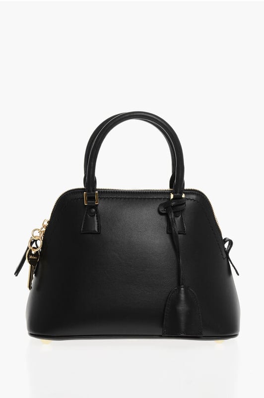 Negro, Cierre de cremallera, Bolsillo interior, Bandolera ajustable, Bandolera extraíble, Piel, Hecho en Italia, Casual, Primavera-Verano, Bolso de mano, LxAlxAn: 26x26x12cm