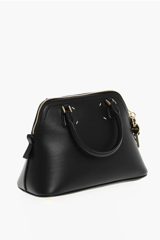 Negro, Cierre de cremallera, Bolsillo interior, Bandolera ajustable, Bandolera extraíble, Piel, Hecho en Italia, Casual, Primavera-Verano, Bolso de mano, LxAlxAn: 26x26x12cm