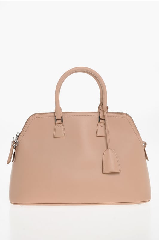 Primavera-Verano, Rosa, Cierre de cremallera, Bolsillo interior, Bolsillo exterior, Bandolera ajustable, Bandolera extraíble, Piel, Logotipo, Bolso de mano, Hecho en Italia, Casual, LxAlxAn: 37x37x19cm