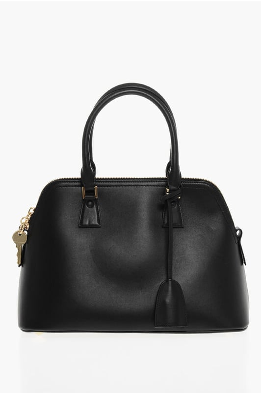 Primavera-Verano, Logotipo, Negro, Cierre de cremallera, Bolsillo interior, Bolsillo exterior, Bandolera ajustable, Bandolera extraíble, Piel, Bolso de mano, Hecho en Italia, Casual, LxAlxAn: 35x33x16cm