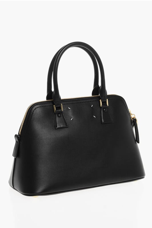 Primavera-Verano, Logotipo, Negro, Cierre de cremallera, Bolsillo interior, Bolsillo exterior, Bandolera ajustable, Bandolera extraíble, Piel, Bolso de mano, Hecho en Italia, Casual, LxAlxAn: 35x33x16cm