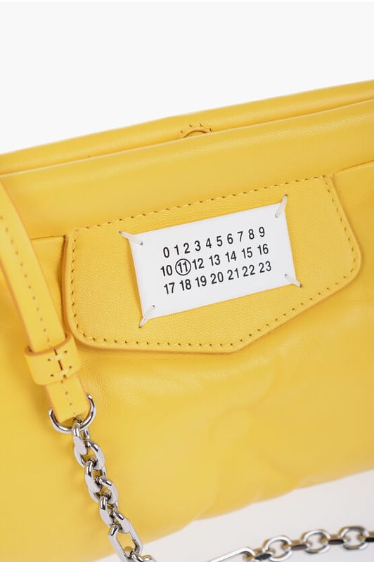 Primavera-Verano, Amarillo, Logotipo, Bandolera extraíble, Bolsillo interior, Piel, Bolso de hombro, Bolso de mano, Hecho en Italia, SAN VALENTÍN, LxAxP: 29x17x7 cm