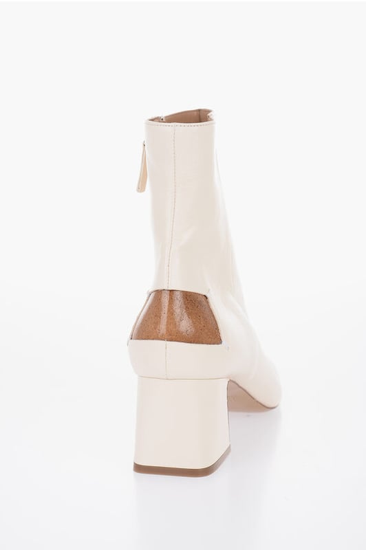 WOMEN'S DAY, Lente-Zomer, Vierkante hak, Leren zool, Leer, Vierkante neus, Gemaakt in Italië, Beige, Ritssluiting, AARDENUANCES, Het bijzondere aan dit product is de volledig handmatige productie en montage. Kleine gebreken of verschillen tussen dezelfde artikelen zijn te verwachten en vormen een garantie voor het ambachtelijke karakter van het product. Speciale zorg en aandacht worden aanbevolen bij het dragen van dit kledingstuk.