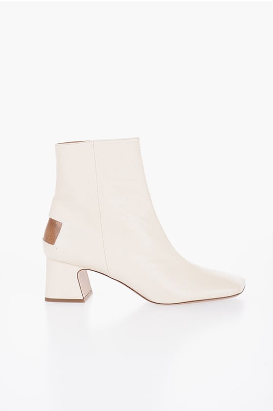 WOMEN'S DAY, Lente-Zomer, Vierkante hak, Leren zool, Leer, Vierkante neus, Gemaakt in Italië, Beige, Ritssluiting, AARDENUANCES, Het bijzondere aan dit product is de volledig handmatige productie en montage. Kleine gebreken of verschillen tussen dezelfde artikelen zijn te verwachten en vormen een garantie voor het ambachtelijke karakter van het product. Speciale zorg en aandacht worden aanbevolen bij het dragen van dit kledingstuk.