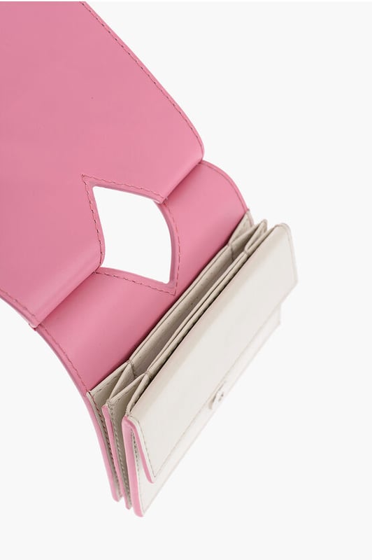WOMEN'S DAY, Spring-Summer, Snap button closure, Solid color, Made in Italy, Leather, Pink, Internal card slots, ST VALENTINE, 10.5x12x2.5cm