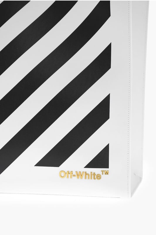 DÍA DE LA MUJER, Primavera-Verano, Blanco y Negro, Logotipo, Metal, Interior forrado, Bolsillo interior, Cierre de cremallera, Bandolera extraíble, Bolso de hombro, Doble asa, Hecho en Italia, Piel, Estampado, SAN VALENTÍN, 47,5x37x17cm
