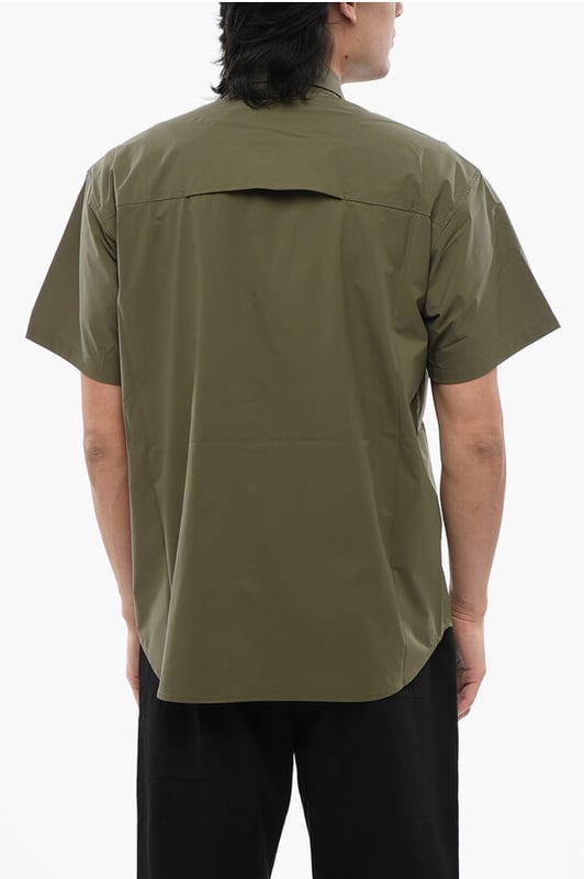 Primavera-Verano, Verde Militar, Mangas cortas, Botones, Bolsillo en el pecho, MATIZES TIERRA