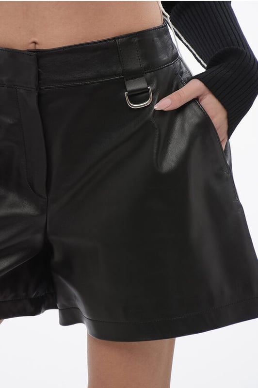 Primavera-Verano, Negro, Cintura alta, Piel napa, Trabillas para cinturón, 4 bolsillos