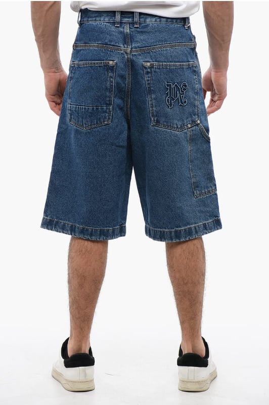 Primavera-Verano, Azul, Multibolsillos, Trabillas para cinturón, Algodón vaquero, Hecho en Italia, Pierna ancha y acampanada, Casual, Botones, Cierre de cremallera, Denim Rules