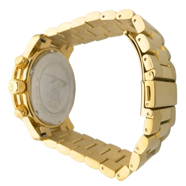Michael Kors Dameshorloge Kwarts Goud• Materiaal kastdeksel: Roestvrij staal• Soort glas: Mineraal• Materiaal Band: Roestvrij Staal• Kleur kast: Goud• Waterdichtheid: 50 m (5 ATM)• Diameter: 45 mm