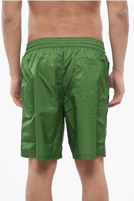 Primavera-Verano, Hecho en Italia, Estampado, Cintura elástica, Verde, Estampado, 3 bolsillos