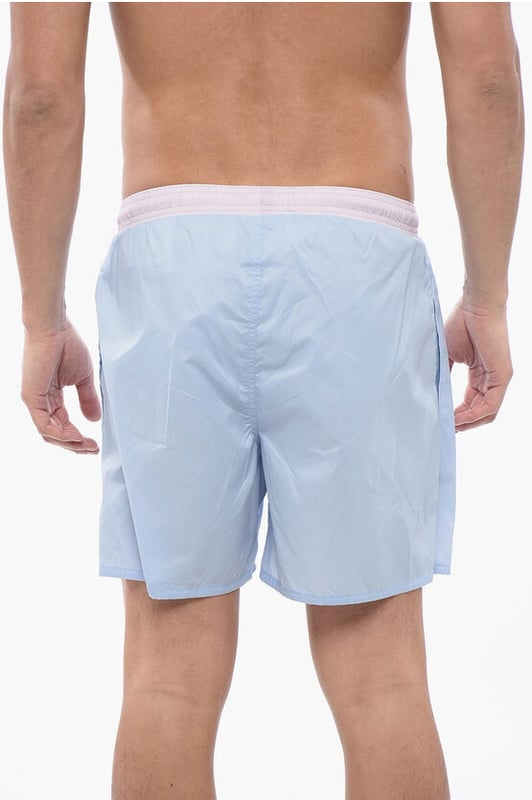 Primavera-Verano, Logotipo, Estampado, Rosa, Azul, Cintura elástica, 2 bolsillos