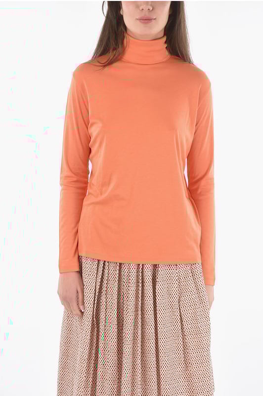 Punto ligero, Mangas largas, Punto, Cuello alto, Hecho en Portugal, Primavera-Verano, Naranja, SAN VALENTÍN