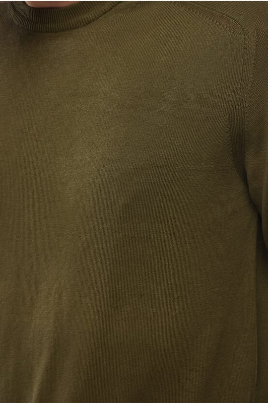 Primavera-Verano, Verde Militar, Escote redondo, Manga larga, MATIZES TIERRA
