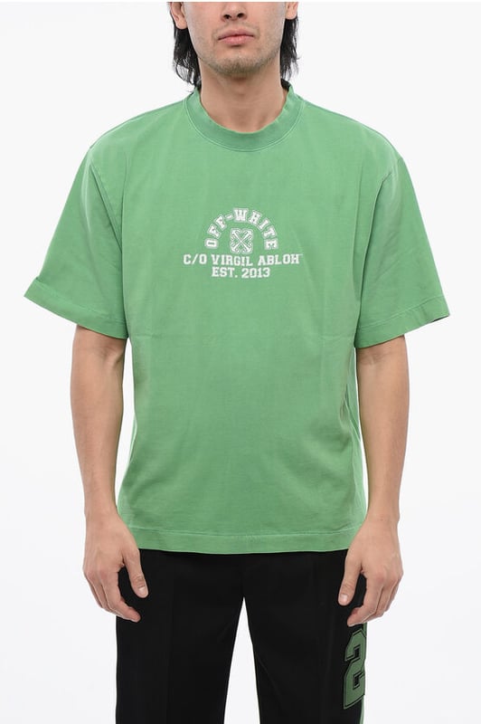 Frescor sin esfuerzo, Primavera-Verano, Hecho en Portugal, Manga corta, Logotipo, Estampado, Cuello redondo, Verde, Jersey, Casual