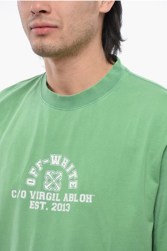 Frescor sin esfuerzo, Primavera-Verano, Hecho en Portugal, Manga corta, Logotipo, Estampado, Cuello redondo, Verde, Jersey, Casual