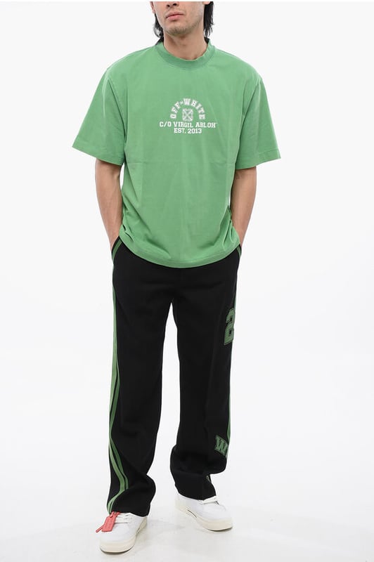 Frescor sin esfuerzo, Primavera-Verano, Hecho en Portugal, Manga corta, Logotipo, Estampado, Cuello redondo, Verde, Jersey, Casual