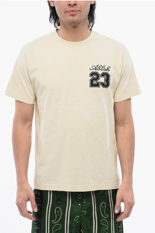 Frescor sin esfuerzo, Primavera-Verano, Manga corta, Logotipo, Beige, Bordado, Cuello redondo, Hecho en Portugal, Jersey, Casual, MATIZES TERRALES